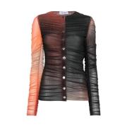 Gradient Mesh Sweater med Ruched Detaljer