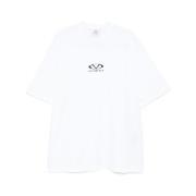 Hvid Logo Print Crew Neck T-shirt