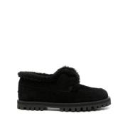 Sort Ruskind Slip-On Sko med Shearling