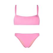 Flamingo Pink High-Waisted Bikini