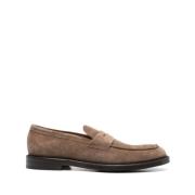 Brune Ruskind Slip-On Sko med Pung