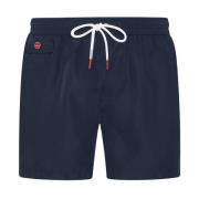 Blå Polyester Swim Boxer Shorts