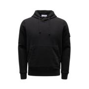 Sort Bomuld Fleece Hoodie