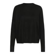 Sort Strik Pullover Sweater