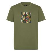 Broderet FF Mønster Grøn T-shirt