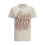 Monogram Print Bomuld T-shirt Kvinders Casual