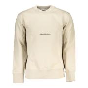 Beige Langærmet Broderet Sweater