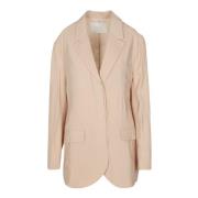 Taffeta Blazer med Revers Krave