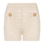 Monogrammed åbenstrikkede minishorts