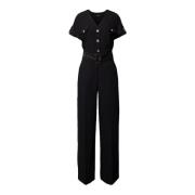 Sort bæltet jumpsuit