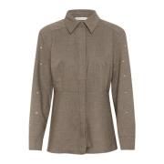 Stilfuld Walnut Melange Skjortebluse