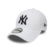 Hvid Yankees Logo Broderet Kasket Buet Skygge