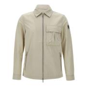 Hvid Overshirt Bomuldsblanding Gabardine Stof