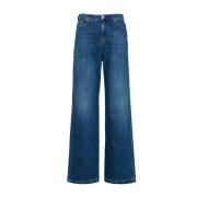 Denim Flare Jeans med Brugt Effekt