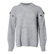 Lys Grå Melange Straight Sweater