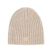 Uld Beanie Hat i Beige