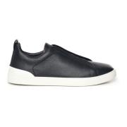 Blå Navy Slip-On Sneakers med Elastik