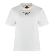 Ribbet crew-neck T-shirt 100% bomuld