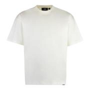 Ribbet crew-neck bomuld T-shirt