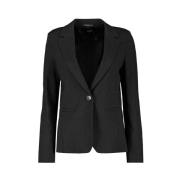 Sort Jersey Blazer med Rever Krave