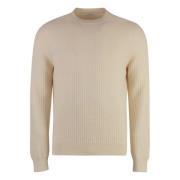 Ribstrikket uld kasjmir sweater