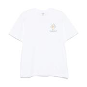 Hvid Logo Print Crew Neck T-shirt