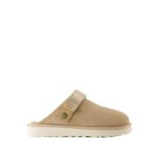 Shearling Slip-On Mules - Beige