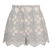 Broderie Anglaise Bomuld Blandingselastiske Shorts