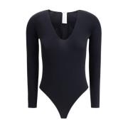 Elegant V-Neck Langærmet Bodysuit