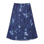 Blomstret Nederdel Navy