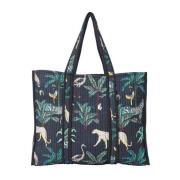 Quiltet Tropisk Print Statement Taske