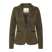 Elegant Jacquard Blazer Jakke Sort/Lizard