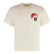 Cotton Logo T-shirt med Ribkant i Halsen