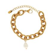 Joy Waterproof Link Pearl Bracelet 18K Gold Plating