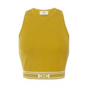 Gul Cropped Top med Racerback