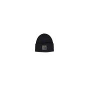 Luksus Sort Uld Beanie Hat