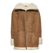 Shearling Oversized Beige Coat