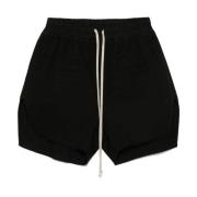 Sort Elastisk Snøret Talje Shorts