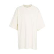 Blomstret Oversize T-shirt Hvid