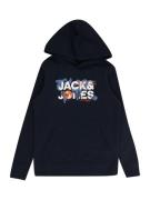 Jack & Jones Junior Sweatshirt 'Dust'  navy / royalblå / orange / hvid