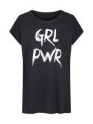 Merchcode Shirts 'Grl Pwr'  sort / hvid