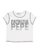 PATRIZIA PEPE Shirts 'MAGLIA'  sort / hvid