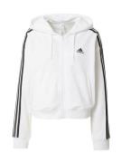 ADIDAS SPORTSWEAR Sportssweatjakke 'Essentials 3-Stripes French Terry'  sort / hvid