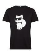 Karl Lagerfeld Shirts 'Ikonik 2.0 Choupette'  sort / hvid