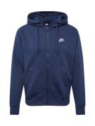 Nike Sportswear Sweatjakke 'Club Fleece'  mørkeblå / hvid