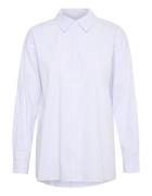 My Essential Wardrobe Bluse  himmelblå / hvid