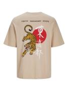 JACK & JONES Bluser & t-shirts 'BRADLEY NAGASAKI'  nude / rød / sort / hvid