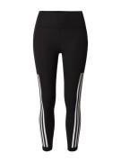 ADIDAS PERFORMANCE Sportsbukser 'Optime 3-stripes Full-length'  sort / hvid