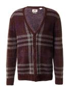 LEVI'S ® Cardigan 'Fluffy Sweater Cardigan'  grå / mørkelilla / vinrød