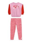 Nike Sportswear Joggingdragt  pink / rød / hvid
